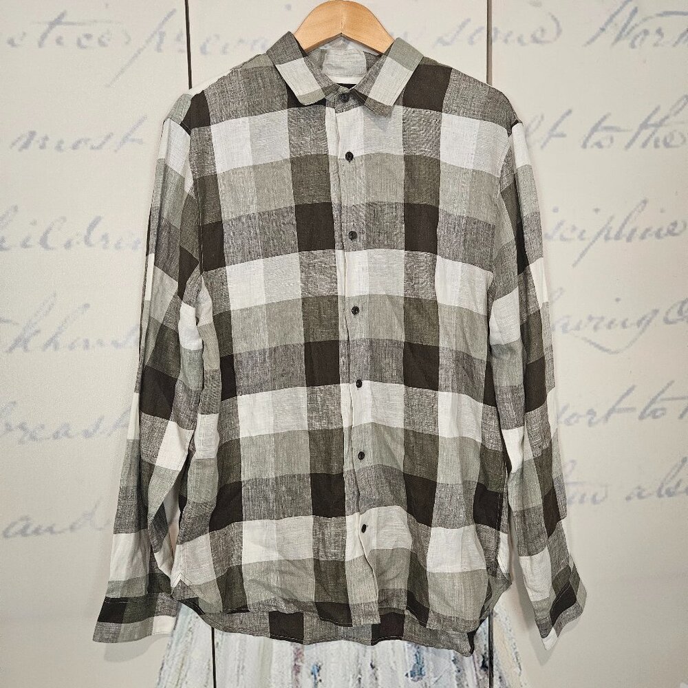 Vince‎ Large Plaid Linen Shirt